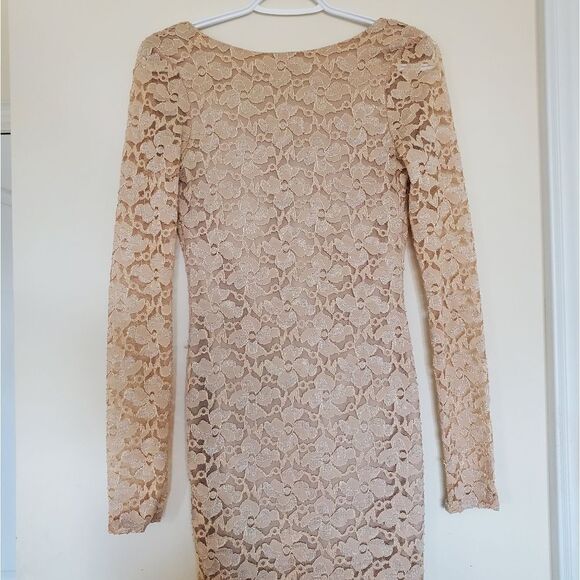 Forever 21 Dresses & Skirts - Forever 21 Lace Gold Dress